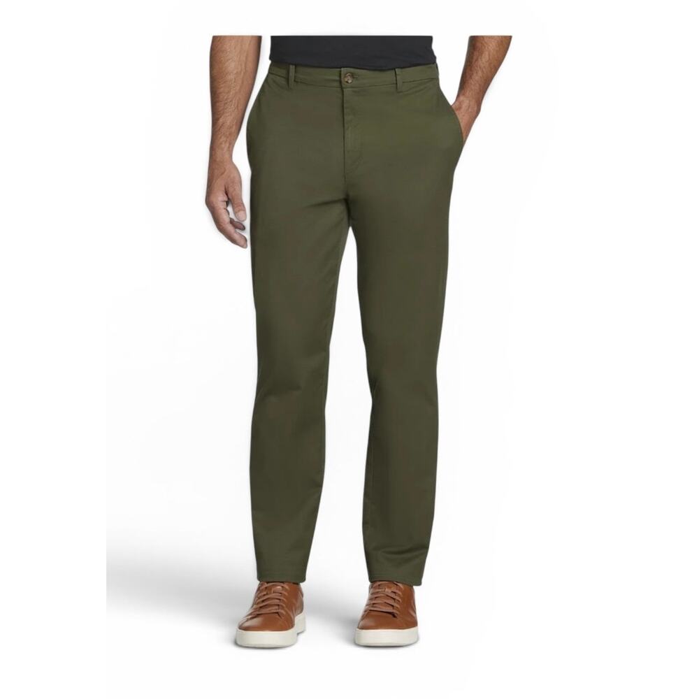 NWT! Jos. A. Bank Olive Green Tailored Fit Comfort Fit Stretch Pants 38 x 32